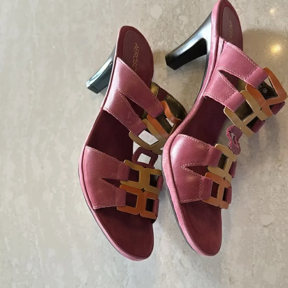 Women's Aerosoles Pink Frothy Open Toe Sandals 10 M